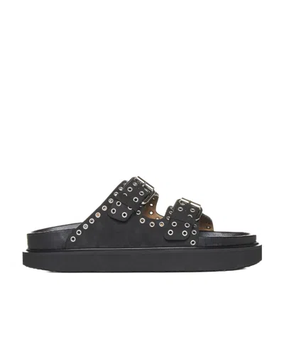 Isabel Marant Buckle Detailed Slip-on Sandals In Black