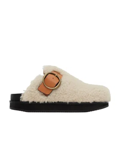 Isabel Marant Buckle Muller Shoes In Nude