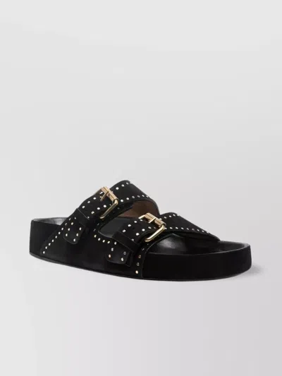 Isabel Marant Lennyo Stud-embellished Buckled Sandals In Black
