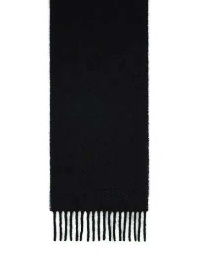 ISABEL MARANT FIRNY BLACK ALPACA BLEND SCARF