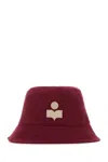 Isabel Marant Burgundy Cotton Haley Bucket Hat In Raspberryecru