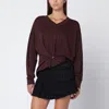 Isabel Marant Cosima V-neck Sweater In Burgundy
