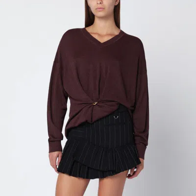 ISABEL MARANT ISABEL MARANT BURGUNDY DRAPED COSIMA SWEATER