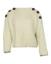 Isabel Marant Button-detail Sweater In White Wool In White