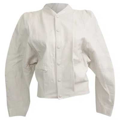 Isabel Marant Button-down Jacket In White Leather