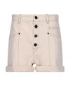 Isabel Marant Button-fastening Cotton Shorts In Nude