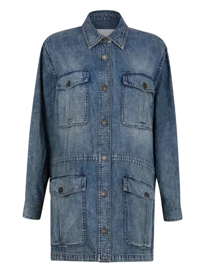 Isabel Marant Button-fastening Denim Coat In Blue