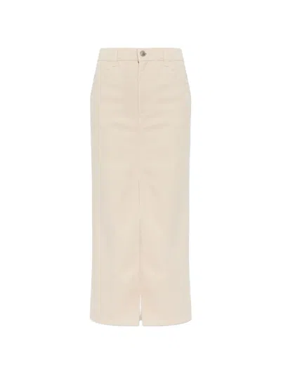 Isabel Marant Button-fastening Slit Skirt In Neutral