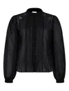Isabel Marant Button Shirt With Lace Inserts In Black