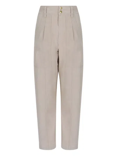 Isabel Marant Beige Cotton Trousers In Neutral
