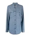 Isabel Marant Bridget Chambray Buttoned Shirt Dress In Blue