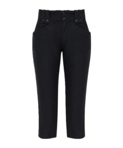 Isabel Marant Button-detail Cropped Casual Trousers In Black