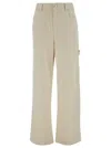 Isabel Marant 'bymara' Beige Five-pocket Jeans With Logo Patch In Cotton Blend Denim Woman