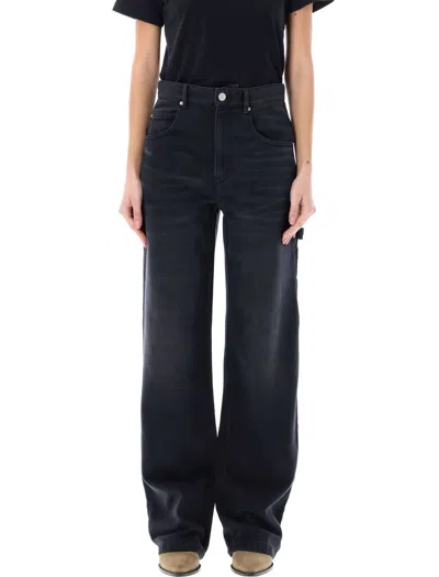 Isabel Marant Bymara Cargo Jeans In Faded Black