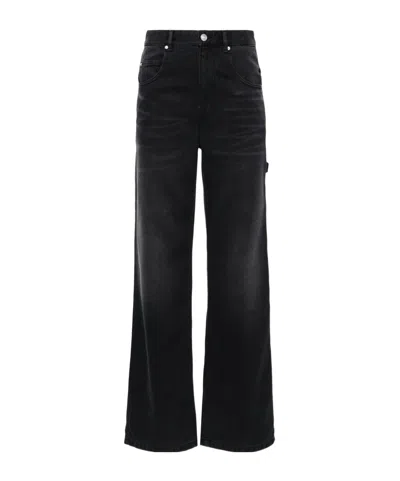 Isabel Marant Bymara Carpenter High-rise Wide-leg Jeans In Black