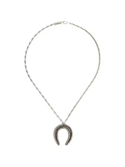Isabel Marant Byrne Engraved Horseshoe-pendant Necklace In Yellow