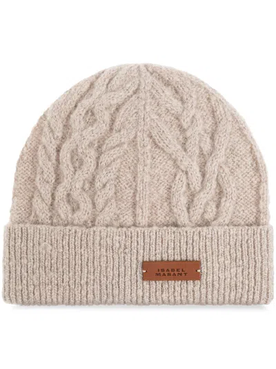 Isabel Marant Cable-knit Beanie In Neutrals