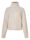 Isabel Marant Cable-knit Roll-neck Sweater In Neutral