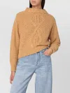 Isabel Marant Cable Knit Romane Sweater Textured Fabric In Neutral
