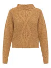 Isabel Marant Cable Knit Romane Sweater Textured Fabric In Brown