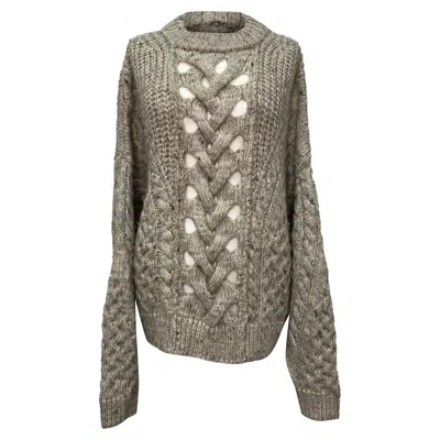 Isabel Marant Cable-knit Sweater In Grey Alpaca Wool In Gray