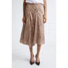 Isabel Marant Cacia Floral Jacquard Asymmetric Midi Skirt In Brown
