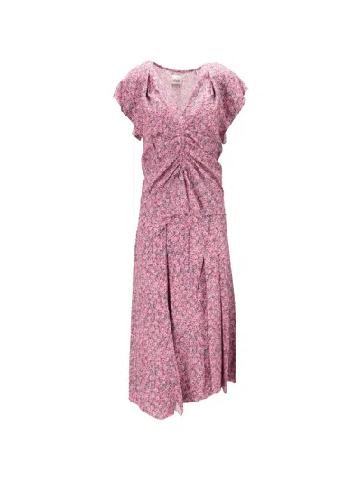 Isabel Marant Cacia Floral-print Asymmetric Midi Skirt In Pink