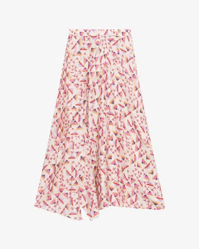 Isabel Marant Cacia Skirt In Ecru-multicolore