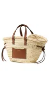 Isabel Marant Mini Cadix Woven Straw Tote In Natural/cognac