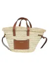 Isabel Marant Mini Cadix Woven Straw Tote In Nlcg Natural Cognac
