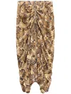Isabel Marant Snake Print Midi Skirt With Textured Detail In Neutrals