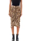 Isabel Marant Snake Print Midi Skirt With Textured Detail