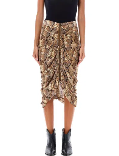 Isabel Marant Caelia Snake Print Midi Skirt