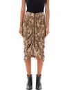 Isabel Marant Snake Print Midi Skirt With Textured Detail