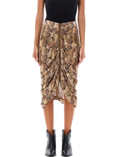ISABEL MARANT ISABEL MARANT CAELIA SNAKE PRINT MIDI SKIRT