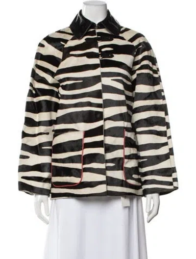 Pre-owned Isabel Marant Calf Leather Animal Print Jacket In Black