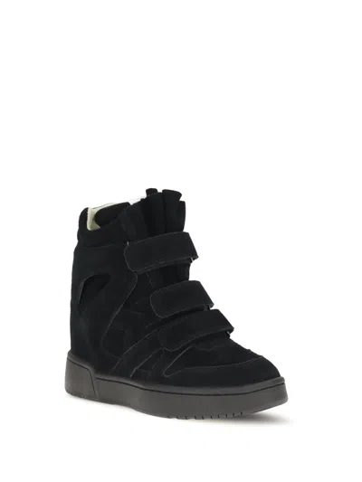 Isabel Marant Calf Leather Concealed Wedge Wedge Sneaker In Black
