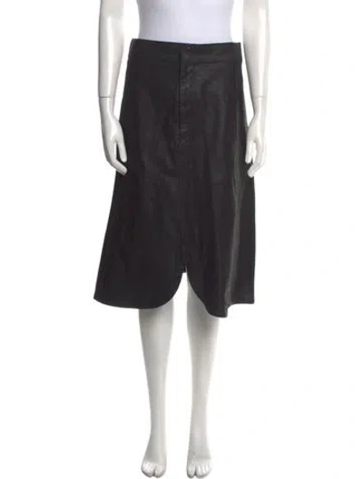 Pre-owned Isabel Marant Calf Leather Knee-length Skirt In Black