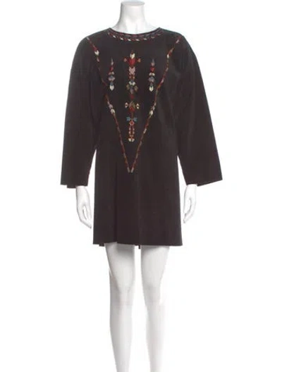 Pre-owned Isabel Marant Calf Leather Mini Dress In Brown