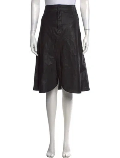 Pre-owned Isabel Marant Calfskin Midi Length Skirt In Black