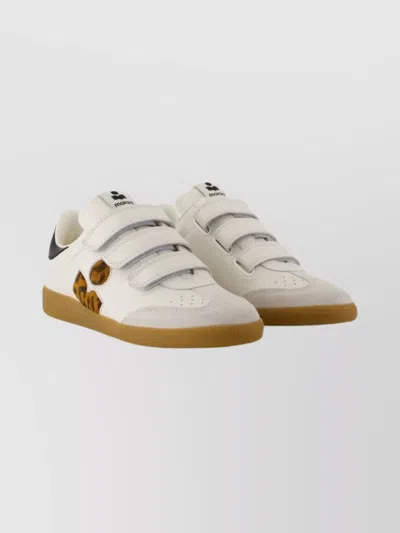 ISABEL MARANT CALFSKIN SNEAKERS LEOPARD DETAIL