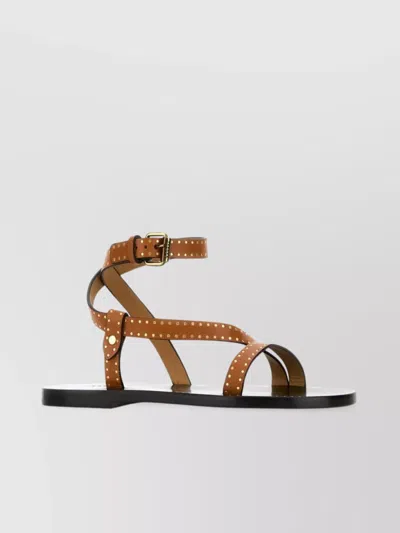 Isabel Marant Camel Leather Jopee Sandals In Brown