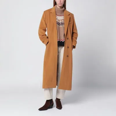 Isabel Marant Camel Wool Blend Coat In Brown
