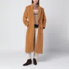Isabel Marant Long Wool Blend Coat With Notched Lapels In Brown