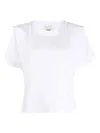 Isabel Marant Crew Neck Shoulder Detail Short Sleeve Top In White