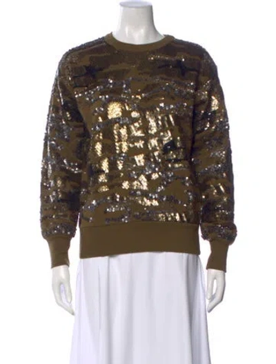 Pre-owned Isabel Marant Camouflage Print Crew Neck Sweatshirt In Green