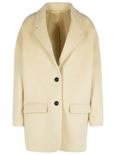 ISABEL MARANT ISABEL MARANT 'CAMPBELLE' BEIGE VIRGIN WOOL BLEND COAT