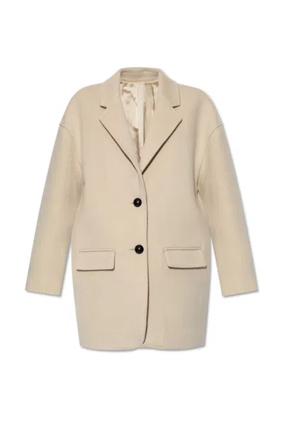 Isabel Marant Campbelle Single-breasted Coat In Beige