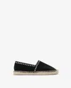 Isabel Marant Canae Eyelet-embellished Suede Espadrilles In Black