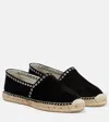 Isabel Marant Canae Eyelet-embellished Suede Espadrilles In Black